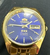 Relógio de pulso masculino Orient Japan 3 estrelas cristal automático corda automática tom dourado comprar usado  Enviando para Brazil