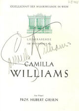 CAMILLA WILLIAMS autógrafo original programa firmado 1955 cantante de ópera segunda mano  Embacar hacia Argentina