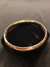 14k Yellow Gold Hinged Polished Hollow Oval Bangle Bracelet, used for sale  Goodyear