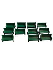 11 bancos de parque pequena cadeira de sentar verde vintage plástico molde apoio de braço levantado comprar usado  Enviando para Brazil