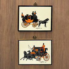 Vintage Designer Inspired Wall Art Plaques (Set of 2) - Millette Horse Carriages for sale  Shipping to South Africa