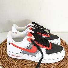 Nike Air Force 1 07 Custom Shoes Size 8 Mens Red Black White for sale  Shipping to South Africa