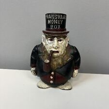 Used, antique Paul Kruger Transvaal Money Box Piggy Coin Bank Cast Iron Vintage c 1900 for sale  Shipping to South Africa