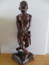 Wood Sculpture, Wood Carved Statue Figurine Japanese Man Hara Kiri, used for sale  Shipping to South Africa