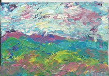 mountain abstract original knife landscape aceo for sale mountain abstract original knife landscape aceo for sale Shipping to Canada