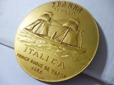 Ibarra y Cía Primer Barco de Vapor Itálica Medalla Centenario 1860-1960 50mm 50g España segunda mano  Argentina 