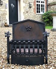 Gothic Cast Iron Fire Basket Grate Log Coal Fireplace Arts & Crafts Large Heavy for sale  Shipping to South Africa