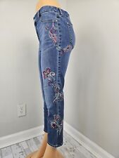 Used, Chicos Jeans Womens 6R Chicos Size 0.5 Crop Embroidered Stretch for sale  Shipping to South Africa