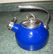 Vintage Chantal Classic Teakettle Tea Pot Harmonica Whistle Cobalt Blue Enamel for sale  Shipping to South Africa
