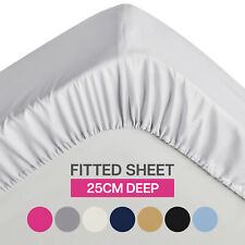 Used, Extra Deep 25 cm Full Fitted Sheet Bed Sheets Single Double King Super King Size for sale  Shipping to South Africa