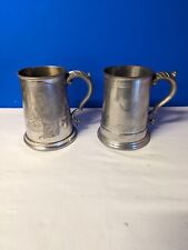 Pair Of Vintage Pewter Tankards, used for sale  Shipping to South Africa