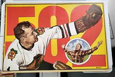 Vintage Chicago Blackhawks goalie Glenn Hall  poster magazine insert- 502 games for sale  Shipping to South Africa