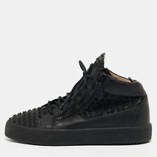 Giuseppe Zanotti Black Leather May London High Top Sneakers Size 41.5, used for sale  Shipping to South Africa