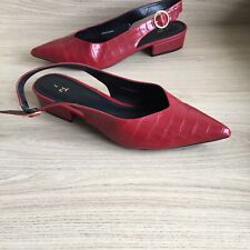 TU Red Faux Leather Crocodile Pattern Sling Back Shoes Size Uk 7. New Other for sale  Shipping to South Africa