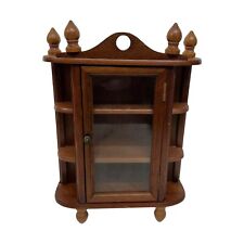 Wooden Wall Hanging Tabletop Curio Cabinet Knickknack Shelf Glass Door Vintage for sale  Shipping to South Africa