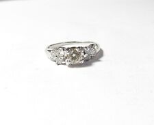 1940s SOLID 14K WHITE GOLD NATURAL DIAMOND RING W / ACCENTS SIZE 8 for sale  Shipping to South Africa