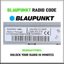 BLAUPUNKT CÓDIGO DE RÁDIO DESBLOQUEIO ESTÉREO SERVE PARA CARROS FORD NISSAN BMW OPEL SERVIÇO DE 12 PINOS comprar usado  Enviando para Brazil