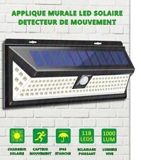 Lampe Solaire extérieure 118 LED Détecteur Applique murale Eclairage Jardin IP65 d'occasion  Saint-Cyr-l'École