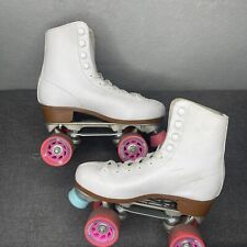Patines clásicos para mujer Chicago - patines de pista blancos/rosados talla 7 segunda mano  Embacar hacia Argentina
