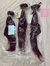 HHH Human Hair Weave Bundles Brazilian Straight 99J 150% Density 3Pcs 14 16 18 for sale  Shipping to South Africa