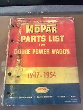 Dodge Power Wagon Parts List Mopar Parts Catalog 1947 - 1954 Original Vintage, used for sale  Shipping to South Africa
