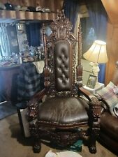 king s chair carved wood for sale  Jackson