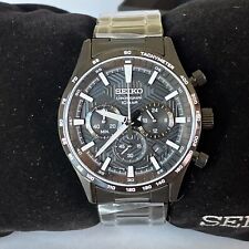 Relógio masculino SEIKO cronógrafo IP preto ESSENTIALS 10 BAR - SSB415 MSRP: US$ 395 comprar usado  Enviando para Brazil