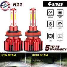 Used, 4-Side H11 H9 LED Headlight Super Bright Bulbs Kit 330000LM HIGH/LOW Beam 6000K for sale  USA
