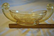 FOSTORIA TROJAN 14" TOPAZ 2 HANDLED OVAL CENTERPIECE BOWL DEPRESSION GLASS  , used for sale  Shipping to South Africa