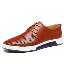 New British Men Casual Genuine Leather Shoes Oxford Breathable Lace-Up Sneakers, used for sale  Shipping to South Africa