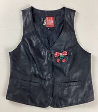 Leather biker vest for sale  ROYSTON