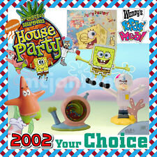 Wendy's 2002 SPONGEBOB SQUAREPANTS HOUSE PARTY Sandy Patrick YOUR Toy CHOICE for sale  Shipping to South Africa