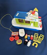 Vintage Fisher Price Little People Happy Houseboat #985 Near Complete Set, used for sale  Shipping to South Africa