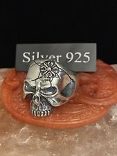 Silver  Mandela Head Skull Ring (large ), used for sale  Shipping to South Africa