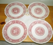 Vintage Syracuse China Strawberry Hill Red Flowers 9 7/8" Plates ~ Set of 4 ~  for sale  Shipping to Canada