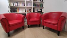3 Cocktailsessel/Clubsessel/Loungesessel Sessel in Leder rot - Zustand top! gebraucht kaufen  Nord,-Gartenstadt