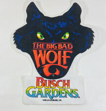 The Big Bad Wolf Busch Gardens Roller Coaster Vintage Pin Button Speed of Fright, used for sale  Shipping to South Africa