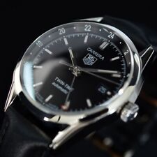 Reloj TAG Heuer Carrera TWIN-TIME esfera negra automático fecha calibre 7 segunda mano  Embacar hacia Argentina