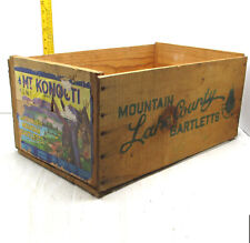 Vintage Mount Konocti Wooden Pear Crate Native American Chief Lake County Fruit for sale  Shipping to South Africa