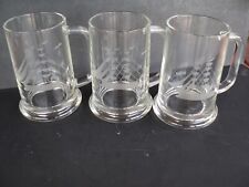 Used, Nautical Sailing Ship Etched Glass Beer Mugs / Steins  SET oF 3 for sale  Shipping to South Africa