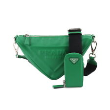 Bolsa de ombro PRADA triangular couro verde 1BH190 bolsa 90211172 comprar usado  Enviando para Brazil