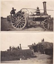 Duas fotografias vintage motor de tração a vapor trator de máquinas agrícolas comprar usado  Enviando para Brazil