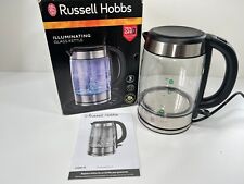 Russell Hobbs Glass Kettle Illuminating 21600 Black 1.7 Litre 3000w Rapid Boil for sale  Shipping to South Africa