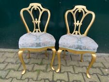 Vintage Pair of 2 Louis XVI Style Chairs From 1960 Re-Upholstered With Damask, used for sale  Shipping to South Africa