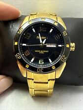 MEN'S ARMITRON ANALOG QUARTZ WATCH GOLD TONE BAND BLACK DIAL DATE S 20/4884GP-H6, used for sale  Shipping to South Africa