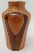 Vaso de madeira grande design abstrato 9" x 5" decorativo colecionável usado comprar usado  Enviando para Brazil