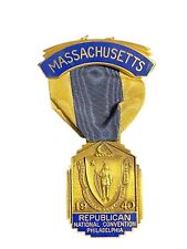 Distintivo de delegado de Massachusetts Convenção Nacional Republicana 1940 - Wendell Wilkie comprar usado  Enviando para Brazil