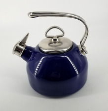 Chaleira CHANTAL Whistling TEA aço esmalte azul cobalto 2 notas harmônica clássica comprar usado  Enviando para Brazil