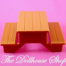 Fisher Price Loving Family Dollhouse Backyard Brown Picnic Table Bench Seat for sale  Shipping to South Africa