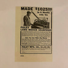 1941 Foley Lawn Mower Blade Sharpener Minneapolis Tool Vintage Magazine Print Ad, used for sale  Shipping to Canada
